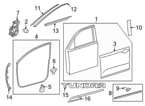 2024 Toyota Tundra PROTECTOR, FR DOOR P Diagram for 67855-0C030