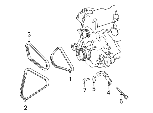 1998 Toyota 4Runner Belts & Pulleys Diagram 1 - Thumbnail