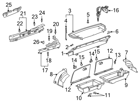 2005 Toyota MR2 Spyder Interior Trim - Rear Body Diagram