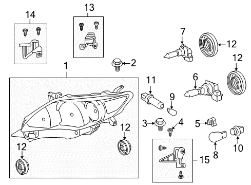 2012 Toyota Corolla Headlamps, Electrical Diagram 1 - Thumbnail