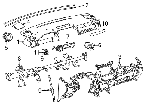 2016 Toyota RAV4 Cluster & Switches, Instrument Panel Diagram 1 - Thumbnail