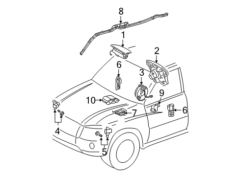 2003 Toyota Highlander Air Bag Assy, Instrument Panel Passenger Diagram for 73970-48040-B0