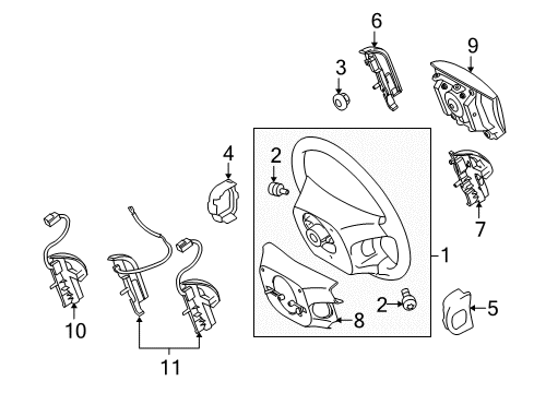 2010 Toyota Highlander Cover, Steering Wheel Diagram for 45186-0E030-E0