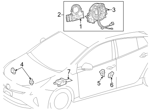 2023 Toyota Prius AWD-e AIR BAG ASSY, RR SEA Diagram for 73930-47050-C0