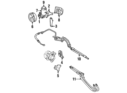 1997 Toyota Paseo Tube Assy, Pressure Feed Diagram for 44410-10190