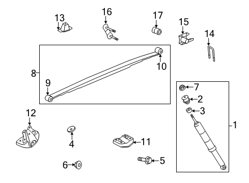 2009 Toyota Tundra Leaf Spring, Rear Passenger Side Diagram for 48210-0C090