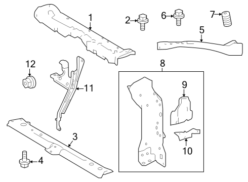 2023 Toyota GR Corolla Radiator Support Diagram