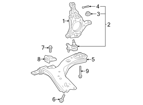 2023 Toyota Crown Front Suspension Components Diagram