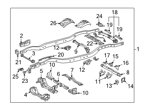 2011 Toyota Land Cruiser Bracket Sub-Assembly, Frame Cross Member, LH Diagram for 51026-60020