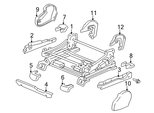 2002 Toyota Sequoia Shield, Front Seat Cushion, Lower LH Diagram for 71874-0C010-E0