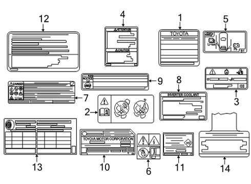 2023 Toyota Mirai Information Labels Diagram