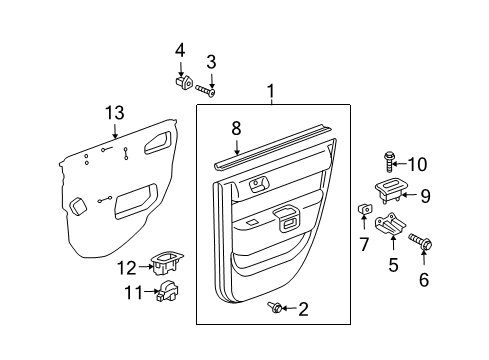 2004 Scion xB Interior Trim - Rear Door Diagram