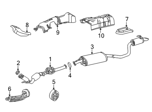 2022 Toyota Highlander Exhaust Components Diagram 1 - Thumbnail