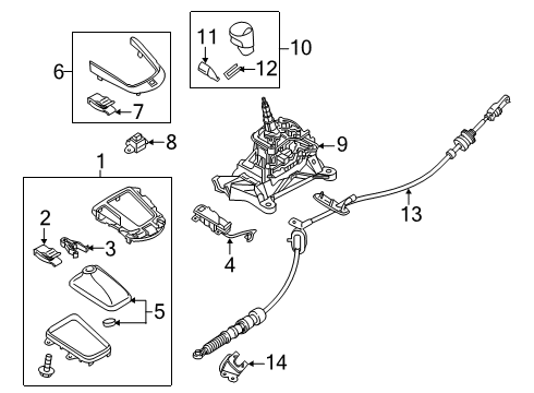 2019 Toyota Yaris Knob Sub-Assembly, Shift Diagram for 33504-WB006