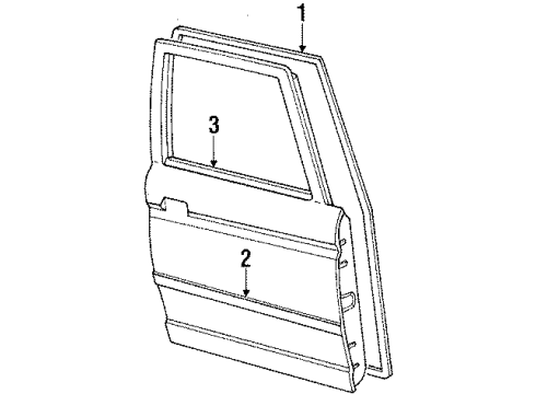 1989 Toyota Tercel Door & Components, Exterior Trim Diagram