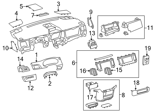 2013 Toyota Sienna Door Sub-Assembly, Instrument Diagram for 55042-08011-B0