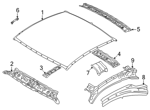 2023 Toyota GR86 Roof & Components Diagram