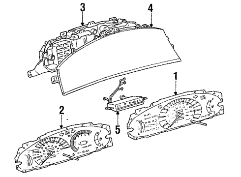 1996 Toyota Previa Instrument Gauges, Instrument Panel Diagram 2 - Thumbnail