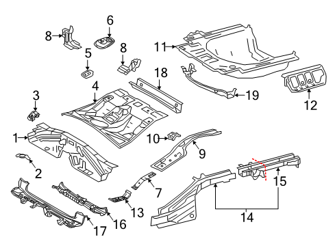 2023 Toyota Camry Member Sub-Assembly, Rear Diagram for 57604-06050