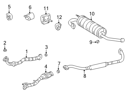 1996 Toyota RAV4 Exhaust Components Diagram