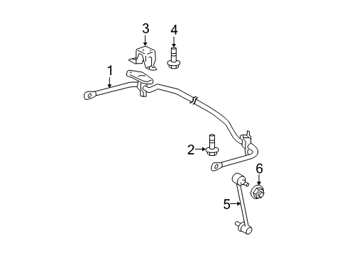 2006 Toyota Highlander Rear Suspension Components, Lower Control Arm, Stabilizer Bar Diagram 3 - Thumbnail