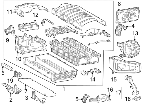 2023 Toyota Corolla Cross SEAL, HV BATTERY LWR Diagram for G92DE-16010