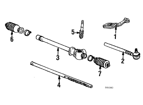 1985 Toyota Corolla Housing Sub-Assembly, Steering Rack Diagram for 45501-12041