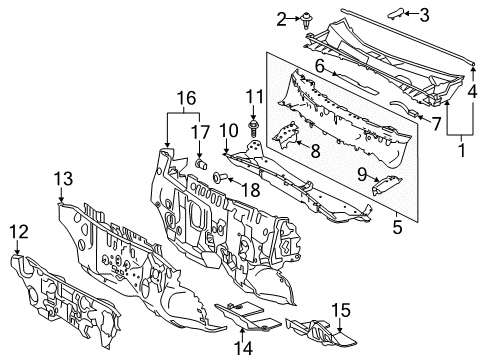 2019 Toyota Highlander Cowl Diagram