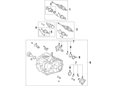 2009 Toyota Highlander Rear Axle Shafts & Differential Diagram 1 - Thumbnail