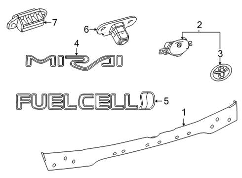 2017 Toyota Mirai Garnish Sub-Assembly, Ba Diagram for 76801-62010-C1