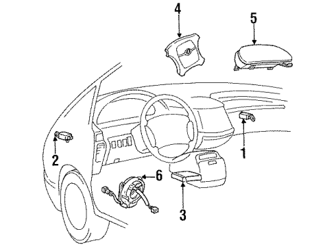 1997 Toyota Previa Sensor Assembly, Air Bag Diagram for 89170-28071