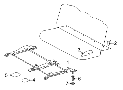 2016 Toyota Highlander Bush, Rear Seat Back Protector Shaft Diagram for 72622-0E010