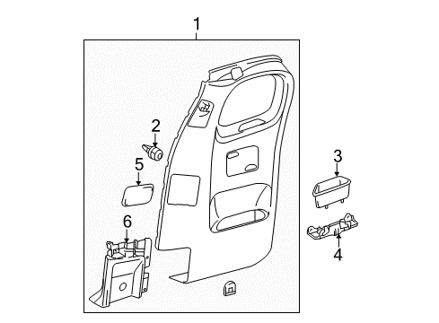 2009 Toyota Tacoma Cover, Side Trim Board, Rear RH Diagram for 62521-04050-E1