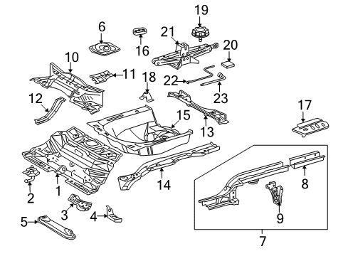 2011 Toyota Yaris Pan, Center Floor Diagram for 58211-52220