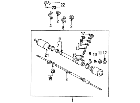 1997 Toyota Tercel Steering Column & Wheel, Steering Gear & Linkage Diagram 2 - Thumbnail