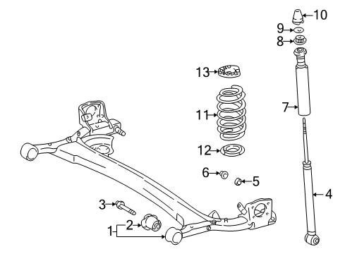 2004 Toyota Echo Rear Axle, Suspension Components Diagram 2 - Thumbnail