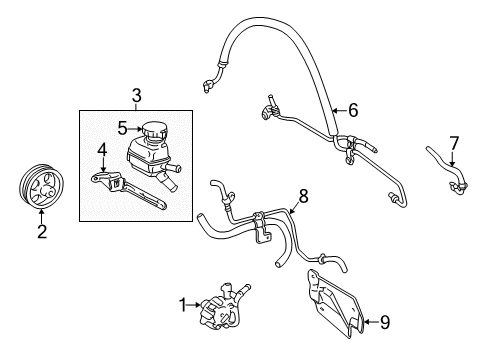 2000 Toyota Corolla P/S Pump & Hoses, Steering Gear & Linkage Diagram 2 - Thumbnail