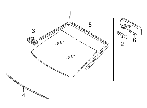 2012 Scion iQ Windshield Glass Diagram