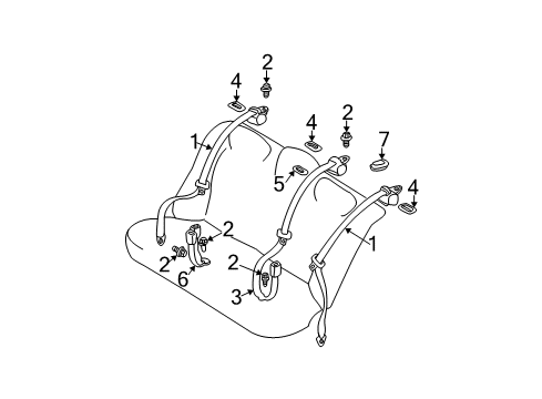 2006 Toyota Camry Cover, Rear Seat Shoulder Belt, RH Diagram for 73373-AA020-E0