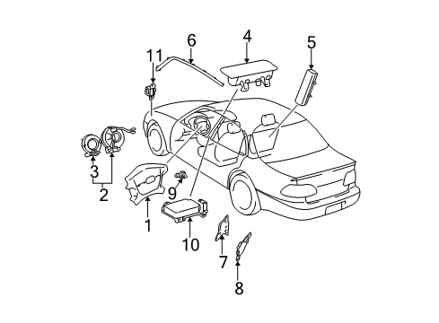 2002 Toyota Camry Sensor Assy, Side Air Bag, LH Diagram for 89830-06010