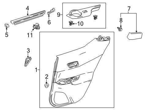 2019 Toyota C-HR Bracket, Rr Door Rr Diagram for 67497-10010-C1