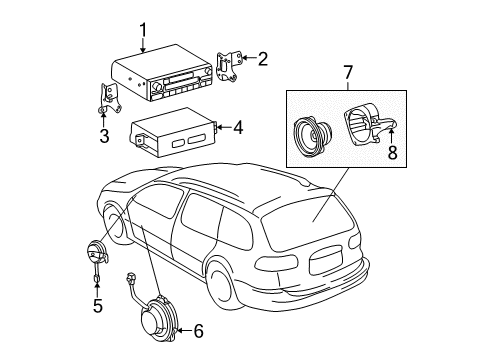 2001 Toyota Sienna Receiver Assembly, Radio Diagram for 86120-08120