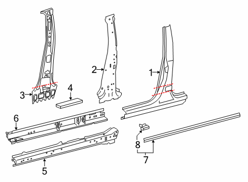 2017 Toyota RAV4 Center Pillar & Rocker Diagram 2 - Thumbnail