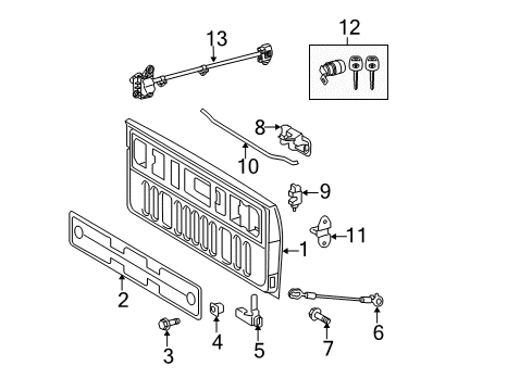 2007 Toyota Tundra Link, Tail Gate Lock Control Diagram for 65656-0C010