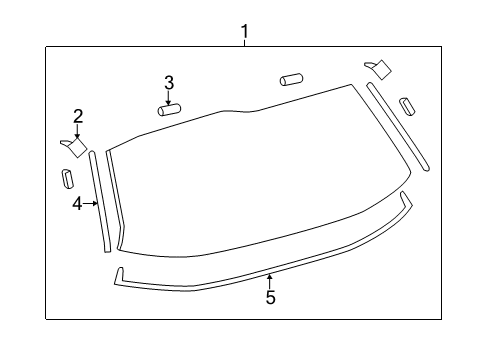 2011 Toyota Sienna Lift Gate - Glass & Hardware Diagram