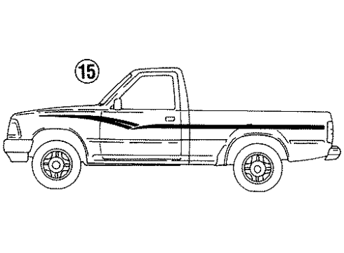 1991 Toyota Pickup Stripe Tape Diagram 3 - Thumbnail