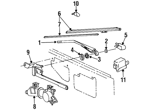 1997 Toyota Land Cruiser Nozzle Sub-Assy, Rear Washer Diagram for 85391-60010