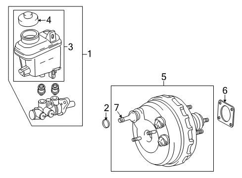 2008 Toyota Sequoia Booster Assembly, Brake Diagram for 44610-0C101