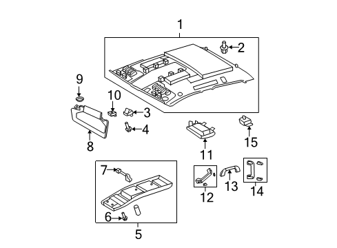 2013 Toyota Tundra Box Assembly, Roof Console Diagram for 63650-0C360-E0