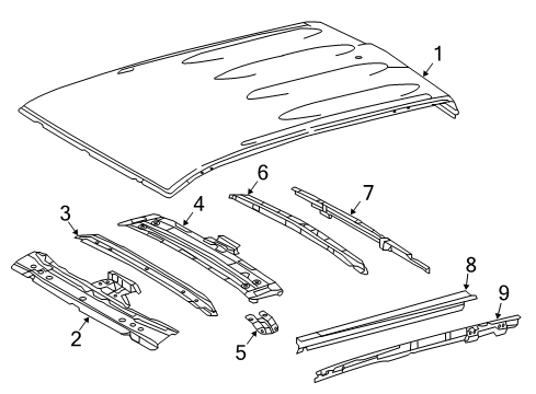 2020 Toyota Tacoma Roof & Components Diagram 2 - Thumbnail